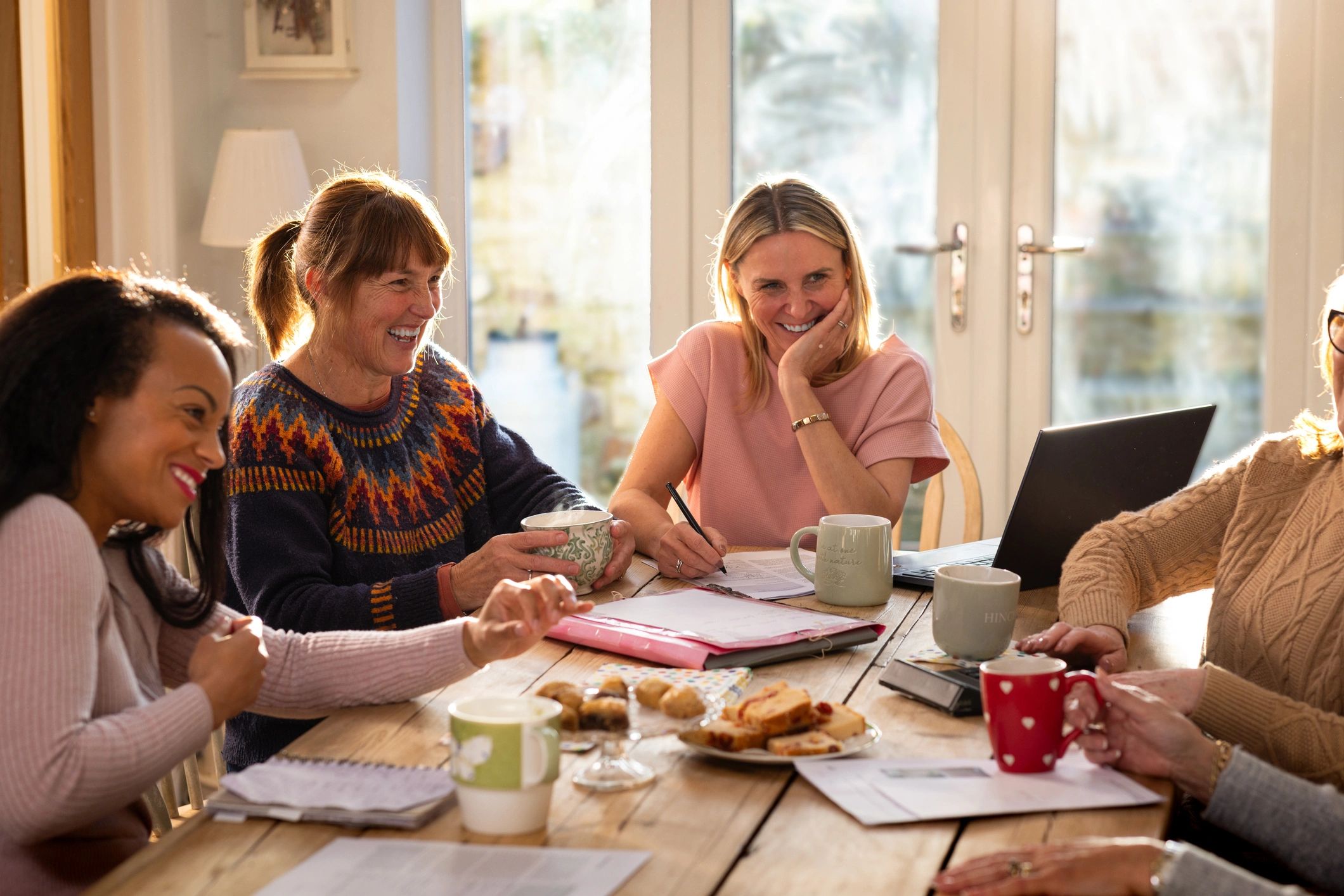 Friendly local business team gathered together